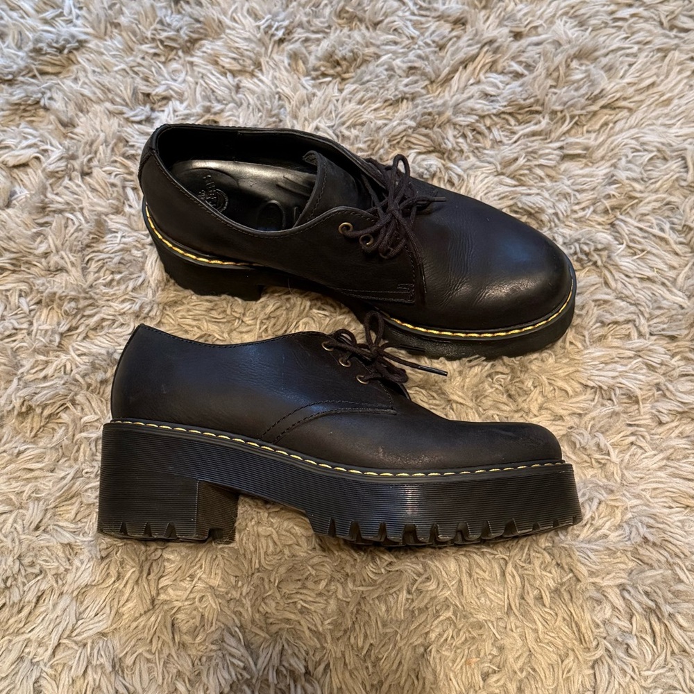 Dr. Marten Shriver Chunky Black Platform Lace-Up Shoes